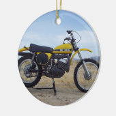 Vintage Motorrad-Weihnachtsverzierung Keramik Ornament (Links)