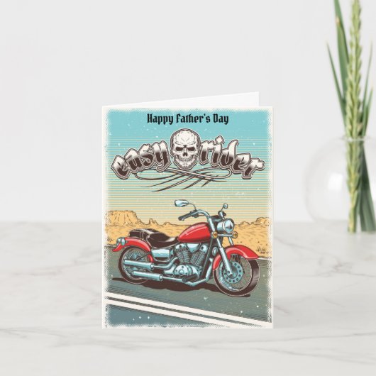 Vintage-Motorrad zum Vatertag Karte (Vorderseite)