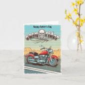 Vintage-Motorrad zum Vatertag Karte (Gelbe Blume)