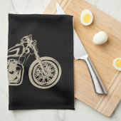 Vintage-Motorradbar oder Männerhöhle Geschirrtuch (Viertel Falte)