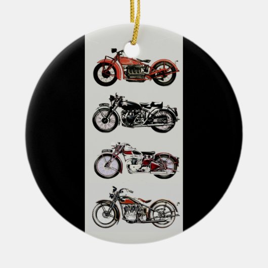 VINTAGE MOTORRÄDER KERAMIKORNAMENT (Vorne)