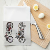 VINTAGE MOTORRÄDER KÜCHENTUCH (Viertel Falte)