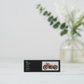 VINTAGE MOTORRÄDER MONOGRAMM-Grauschwarz Mini Visitenkarte (Stehend Vorderseite)