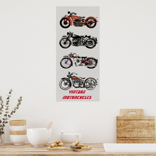 Vintage MOTORRÄDER Poster (Küche)