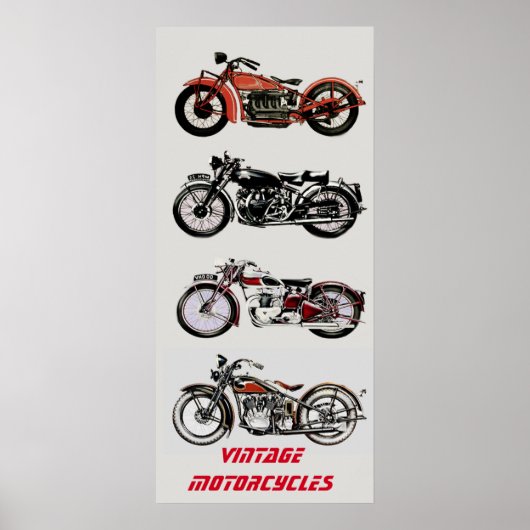 Vintage MOTORRÄDER Poster (Vorne)
