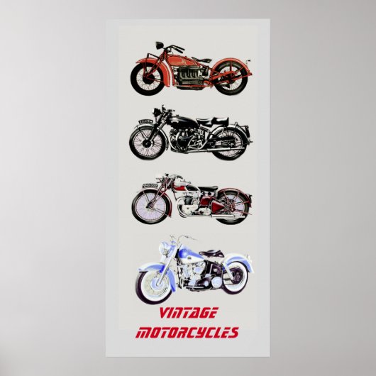 Vintage MOTORRÄDER Poster (Vorne)