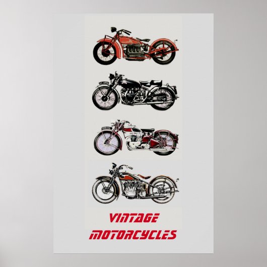 Vintage MOTORRÄDER Poster (Vorne)