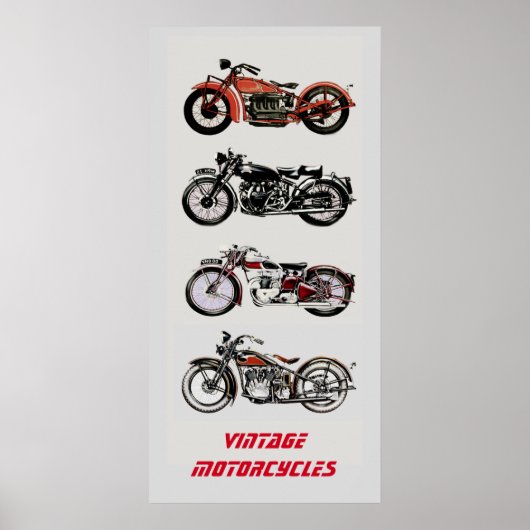 Vintage MOTORRÄDER Poster (Vorne)