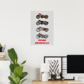 VINTAGE-MOTORRÄDER POSTER (Heimbüro)