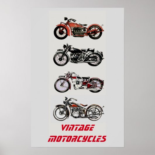 VINTAGE-MOTORRÄDER POSTER (Vorne)