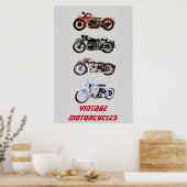 Vintage MOTORRÄDER Poster (Küche)