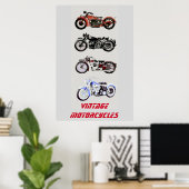 Vintage MOTORRÄDER Poster (Heimbüro)