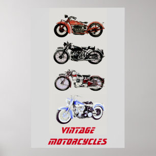 Vintage MOTORRÄDER Poster