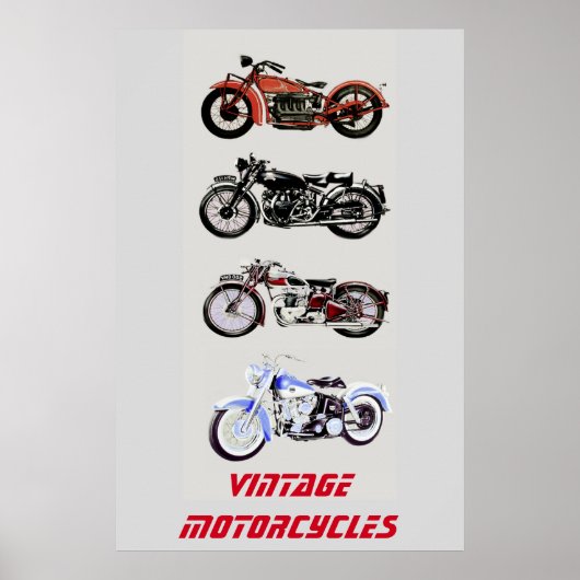 Vintage MOTORRÄDER Poster (Vorne)