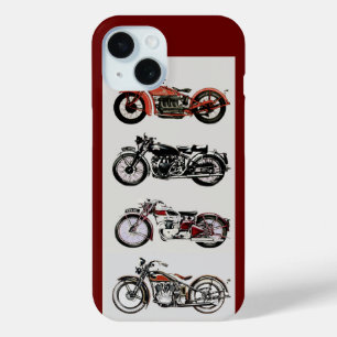 VINTAGE MOTORRÄDER, rot iPhone 15 Hülle