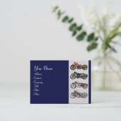 VINTAGE MOTORRÄDER, rot, grau Visitenkarte (Stehend Vorderseite)