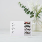 VINTAGE MOTORRÄDER Rot Schwarz Grau Visitenkarte (Stehend Vorderseite)