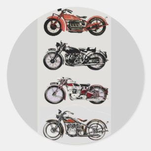 VINTAGE-MOTORRÄDER RUNDER AUFKLEBER
