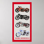 Vintage MOTORRÄDER, schwarz, grau Poster (Vorne)