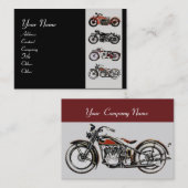 VINTAGE MOTORRÄDER, schwarz Visitenkarte (Vorne/Hinten)