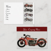 VINTAGE MOTORRÄDER Schwarz-weiß rot Visitenkarte (Vorne/Hinten)