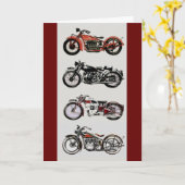 VINTAGE MOTORRÄDER Vatertag Karte (Gelbe Blume)