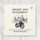 Vintage Motorradfahrer für Männer im Ruhestand Geschenkanhänger (Rückseite)