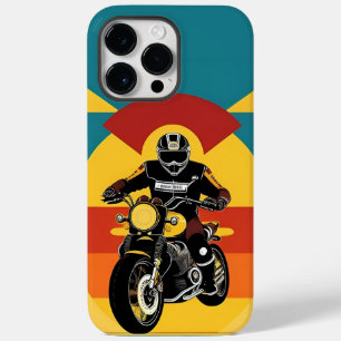 🌄 Vintage-Motorradfahrer reitet in den strahlende Case-Mate iPhone 14 Pro Max Hülle