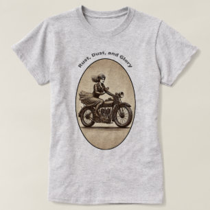 Vintage Motorradfahrerinnen mit Goggles URM T-Shirt