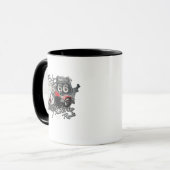Vintage Motorradfahrroute 66 Tasse (Vorderseite Links)