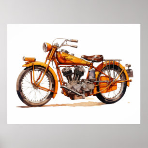 Vintage Motorradfarbe Poster