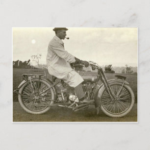 Vintage-Motorradfoto um 1915 Postkarte