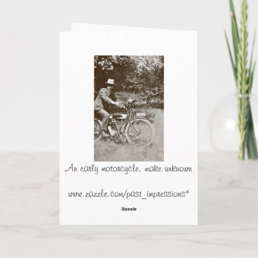 Vintage MotorradGeburtstagskarte Karte (Rückseite)