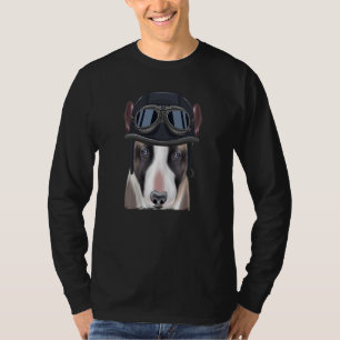 Vintage-Motorradhelm Miniatur-Bullterrier T-Shirt
