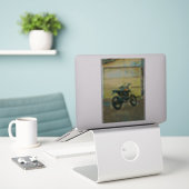 Vintage Motorradkunst Aufkleber (Laptop auf Schreibtisch)
