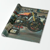 Vintage Motorradkunst Geschenkpapier (Ungerollt)