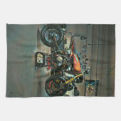 Vintage Motorradkunst Geschirrtuch (Horizontal)