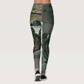Vintage Motorradkunst Leggings (Rückseite)