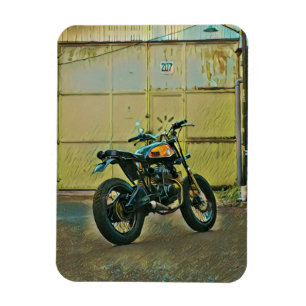 Vintage Motorradkunst Magnet