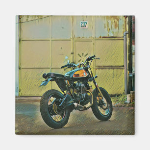 Vintage Motorradkunst Magnet
