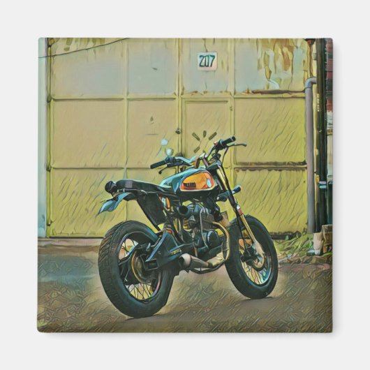 Vintage Motorradkunst Magnet (Vorne)