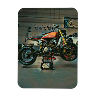 Vintage Motorradkunst Magnet