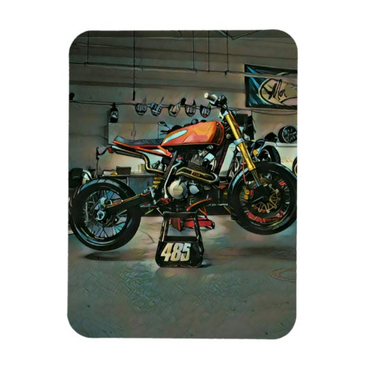 Vintage Motorradkunst Magnet (Vertikal)