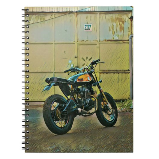 Vintage Motorradkunst Notizblock (Vorderseite)