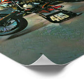 Vintage Motorradkunst Poster (Ecke)