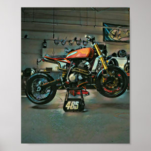 Vintage Motorradkunst Poster