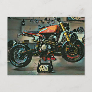 Vintage Motorradkunst Postkarte
