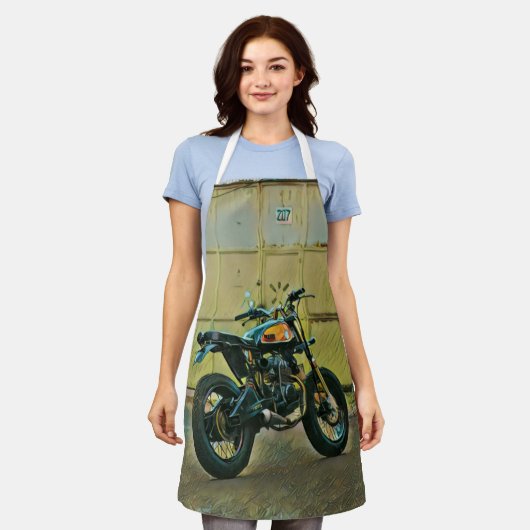 Vintage Motorradkunst Schürze (Getragen)