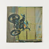 Vintage Motorradkunst Wandteppich (Vorderseite (Horizontal))