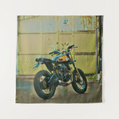Vintage Motorradkunst Wandteppich (Vorderseite)